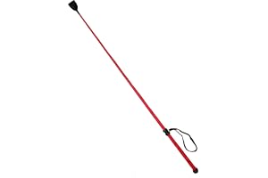 Pets Triangle Leather Braided Riding Crop Unbreakable Stick, for Dog Training and Horse Riding 25 inches (red)