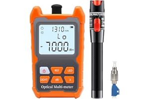 LIAYTRSS 50mW Localisateur Visuel de Défauts, Photomètre Fibre Optique FTTH -70 dBm à +6 dBm, Testeur fibre optique avec Adaptateur FC-LC
