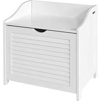 SoBuy® FSR40-W Wäschetruhe Wäschebank Wäschekorb in weiß