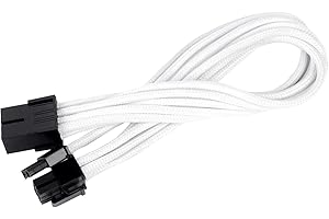 SilverStone SST-PP07-PCIW - Netzteil-Verlängerungskabel 25cm 8pin auf PCI-E 6+2pin, weiss