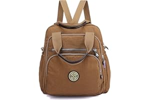 PORRASSO Sac à Dos de Loisirs Femme Sac D'épaule Sac Bandoulière Nylon Sac à Main Daypack pour Travail Voyage Usage Quotidien