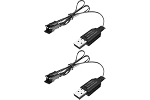 AMZZN 2PCS 3.7V USB Charging Cable with SM-2P Plug Connector Suitable for Mini RC Cars, Amphibious Stunt Vehicles, Trucks, Off-Road Vehicles,RC Ships,Drones,Air Gun,3.7V Battery USB Charging Cable