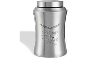 LINES ARTE Large Urns for Human Ashes Adult Male Female,Up to 220 lbs Cremation Urns for Adult Ashes,Angel Wings Memory Decorative Funeral Burial Urn for Men