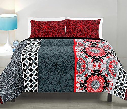 Vintana Presents 100% Cotton 144 Thread-Counts Black Abstract Double Super Soft Bedsheet with 2 Pillow-Covers …