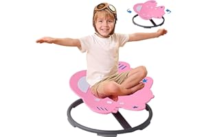 BABAMU Sensory Chair for Kids Autism Sensory Products Sit and Spin Autism Toys Spinning Chair ADHD Chair Swivel Chair Training Body Coordination (Pink)