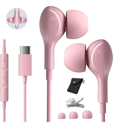URIZONS Bedrade In Ear Hoofdtelefoon USB C Met Microfoon Armband Design Sport Oordopjes Als Armband Draagbaar Gevlochten Kabel Magneetsluiting Compatibel Iphone 14 15 16 17 Muziek 12 3404254730