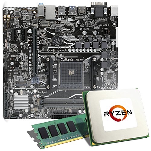 AMD Ryzen 5 1600 / ASUS PRIME A320M-K Mainboard Bundle / 8GB | CSL PC Aufrüstkit | AMD Ryzen 5 1600 6x 3200 MHz, 8GB RAM, GigLAN, 7.1 Sound, USB 3.1 | Aufrüstset | PC Tuning Kit