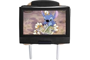 Hikig, supporto per poggiatesta dell'auto per lettori DVD portatili da 7" a 11", stile girevole e ribaltabile, angolazione regolabile e schermo rotante, colore: nero