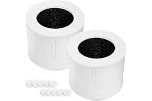 GEKUFA Core Mini Filter Replacement Compatible with LEVOIT Core Mini Air Purifier, 3-in-1High-Efficiency HEPA Filter with Activated Carbon, 2 Core Mini-RF Filters & 10 Aroma Pads