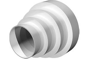 ANJINGUANG Reductor de conductos de 120 mm a 80 mm / 4,7 a 3 pulgadas Conector de reducción de conducto en línea reductor aumentador conector a adaptador de ventilación 80-120 mm