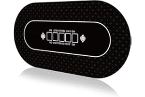 YUZPKRSI 70 x 35 Inch Poker Mat, 10 Players Texas Hold'em Poker Rubber Mat Poker Topper for Tables, Folding Portable Poker Table Top Layout w/Carrying Bag for Poker Games, Blackjack, Casino