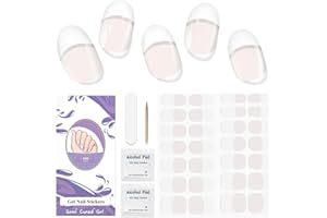 UBAXQURU Uñas de Gel Pegatinas - 28Pcs Uñas Gel Semicurado Envoltura Completa Pegatinas de Envoltura de Uñas Autoadhesivas Con Lima de Uñas y Palo Uñas Para Arte de Uñas DIY Requiere Lámpara UV/LED