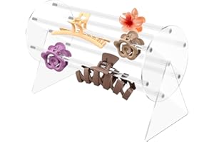 Muross Hair Clip Organizer, 360 Degree Rotating Claw Clip Organizer, Acrylic Display Holder for Claw Clips, Reusable Hair Clip Display Stand for Vanity Table Dressing Table and Beside Table