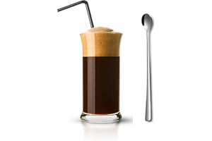 Topkapi Monaco Copas de café Helado, Cristal y Acero Inoxidable, 30 cl (300 ml) + Löffel