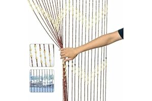 Sizi Wooden Beaded Bamboo Door Curtain Hanging Doorway Blind Insect Fly Mosquito Bug Partition Privacy Screen 90X180CM Waves, Brown (BDC01)