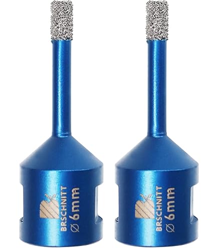 2 Punta Diamantate BGTEC 6mm M14 - Per Forare Piastrelle, Gres E Granito, Per Smerigliatrici