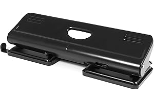 PAVO Perforatrice a 4 fori con serratura, capacità 22 fogli, colore: nero