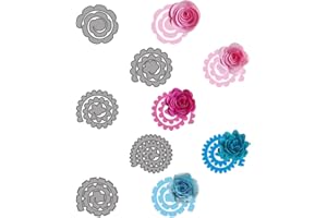 Pilikoll 5 Stück 3D Blumen Stanzschablone Metall Prägeschablonen Stanzformen Blumen Prägeschablonen Stanzformen für Scrapbooking, DIY Dekor, Fotopapier, Papierhandwerk