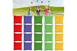 Bean Bags Kids Throwing, TGKYK 20 Pcs Throwing Bean Bags, 8x8cm Small Bean Bags for Throwing, Colorful Small Bean Bag, Durable Bean Bags Throwing for Kids Party Activities, School Sports