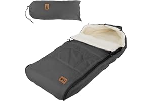 Joyz Copripiedi per Passeggino Poliestere 94 x 48 x 10 cm Antracite Universale Resistente alle Intemperie Punti Antiscivolo Coprigambe Invernale per Seggiolino Bimbo Sacco Nanna Neonato Imbottito