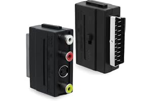 Dupoem Scart till 3X RCA in Out + S-Video S-VHS AV Audio Video Adapter