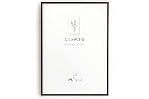 Artower® Bilderrahmen Schwarz Metall Dünner Rahmen für DIN A3 29,7 x 42 cm | Posterrahmen Groß Collage | Picture Frame Metal 30x42 cm | Aluminium Schmal Bilderrahmen | Schwarz Poster Rahmen