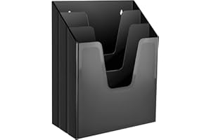 Acrimet Organizador Vertical de Portafolios de Archivos Triples, Clasificador de Archivos (Plástico) (Color Negro)
