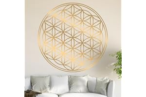 ‎KIWISTAR Kiwistar - Kiwistar - Wandtattoo Wohnzimmer Blume des Lebens - Wandaufkleber Wall Sticker - Dekoration, Küche, Bad, Schlafzimmer, Badezimmer