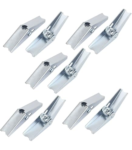 Merriway – 4 Ancoraggi A Molla Per Cartongesso E Porte Cave, Con Vite M6 Interamente Filettata, 75 Mm, Bianco
