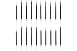 LEMLIN 20 ricariche di inchiostro gel nero, 0,5 mm di spessore, altezza 11 cm, ricariche per penne a sfera gel, compatibili con la maggior parte delle penne a sfera a pressione
