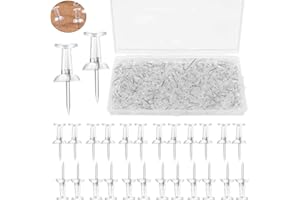 UGBO Punaises Transparentes Punaises à tête en Plastique Punaise Murale avec Un Boîtier Punaises Tableau Liège Aiguille en Forme de I pour Tableau d'affichage Punaise Decorative 200 Pièces