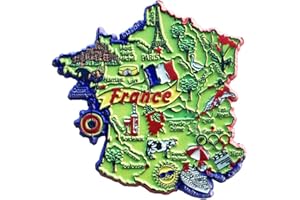 MUYU Magnet Map Style France Fridge Magnet Souvenir Gift Refrigerator Magnetic Sticker Collection, 9x9 CM