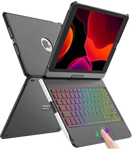 Custodia Con Tastiera Per IPad 10.2 Pollici (8ª/7ª Gen) - Sottile In PU Con Tastiera Wireless Rimovibile (Rosa Oro) - Layout QWERTY
