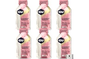 Womanda - GU – Energy Gel – różne rodzaje – z kofeiną i bez – po 32 g (truskawkowy banan, 6 żelów)