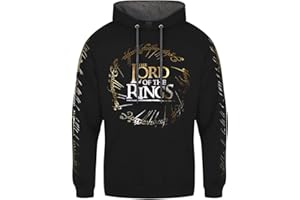 HEROES INC. Lord of the Rings Gold Foil Logo Adults Black Hoodie - Large [video game] [video game]