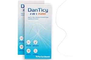DANTICY Super Zahnseidenfädler, Zahnseide für Zahnspangen, Ultimative vorgeschnittene Zahnseide, 70 Stück (2er Pack)