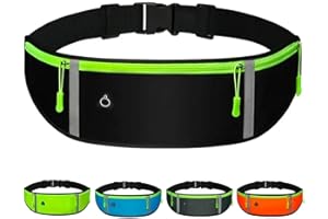 DORNNA® Marsupio Running, Marsupio da Corsa Impermeabile per Uomo e Donna, per Escursioni, Fitness, Viaggi, Corsa, Pocking, Accessori, Cintura Elastica. (Nero)