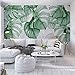 Produktbild Wongxl Die Nordischen Handgemalten  Tropischen Pflanzen Auf Der Rückwand Tapete Handbemalt Turtle Cove Bambusgarten Wind Blätter Tapeten Wandmalereien 3D Tapete Hintergrundbild Fresko Wandmalerei Wallpaper Mural 400cmX300cm