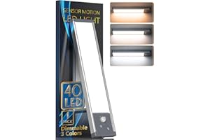 HIBOITEC Lampe de Placard, Eclairage Led Rechargeable Interieur Placard, Lampes 40 LED Sans Fil Dimmable Lampe Led Detecteur Mouvement, Lumière Led pour Escalier Placard Armoires