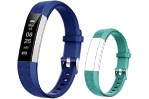 BIGGERFIVE Orologio da polso per bambini, ragazzi, ragazze, adolescenti, contapassi, monitoraggio dell'attività, monitoraggio del sonno, contacalorie, sveglia vibrante, impermeabilità IP67, blu/verde