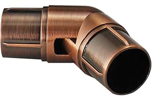 YOUR HOME ONLINE 19mm & 28mm Single Corner Bay Window Curtain Pole Elbow Joint Connector Bracket Rod (Antique Copper, 28mm Diameter Poles)