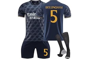 OVERSTEPA Maillot de Foot,No.5 Bellingham,No.7 Vinicius jr,Football Ensemble Garçons/Adultes Entrainement T-Shirt et Short avec Chaussettes