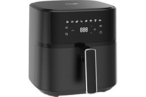 ‎ICEAGLE Hot Air Fryer 6.5 L Airfryer XL - Fryer Without Fat with Metal Interior | 1700 W Hot Air Fryer with 8 Cooking Programmes, Digital Display, with German Recipe Book