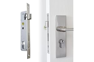 OMJMYY Serrure à Cadre Tubulaire Distance 85 mm Canon 25 mm Encastrable Mortaiseur Jardin Acier Inoxydable Gauche Droite