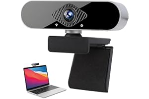 INAJOKE USB Webcam, Full HD 1080P/30fps Webcam for PC and Laptop Webcams with Microphone Auto Light Correction Plug and Play USB Camera 360° View Web Cam for Live Streaming Studying Conference Video Calling