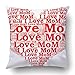 Produktbild Yuerb Throw Pillow Covers Red Beautiful Mothers Day Word Cloud on White Celebration Children Creativity 18 x 18 inch Square with Hidden Zipper Polyester Home Sofa Cushion Decorative Pillowcase