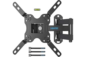 BONTEC TV Wandhalterung für 13-42 Zoll LED-LCD-OLED-Fernseher, neigbar, schwenkbar und um 360° drehbar, Wandhalterung Fernseher bis 20 kg, mit Sicherheitsschrauben, max. VESA 200 x 200 mm