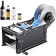 DEONG Round Bottle Labeling Machine, Manual Labeling Machine Label Applicator Self-Adhesive Bottle Labeler, 15-30pcs/min for Width 10-110mm Length 10-300mm Label