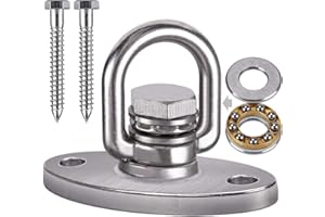 BeneLabel Swing Hanger Bearing, Hammock Chair Ceiling Hook 360 Swivel Mounting Bracket Hardware Set for Wood Yoga Rope/Aerial Hoop/Punching Bag Suspension Kit, 770lbs