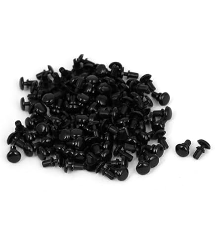 RIVET Sourcingmap® 100Pcs Rivets Plastique Noir Agrafe Retenue Pour